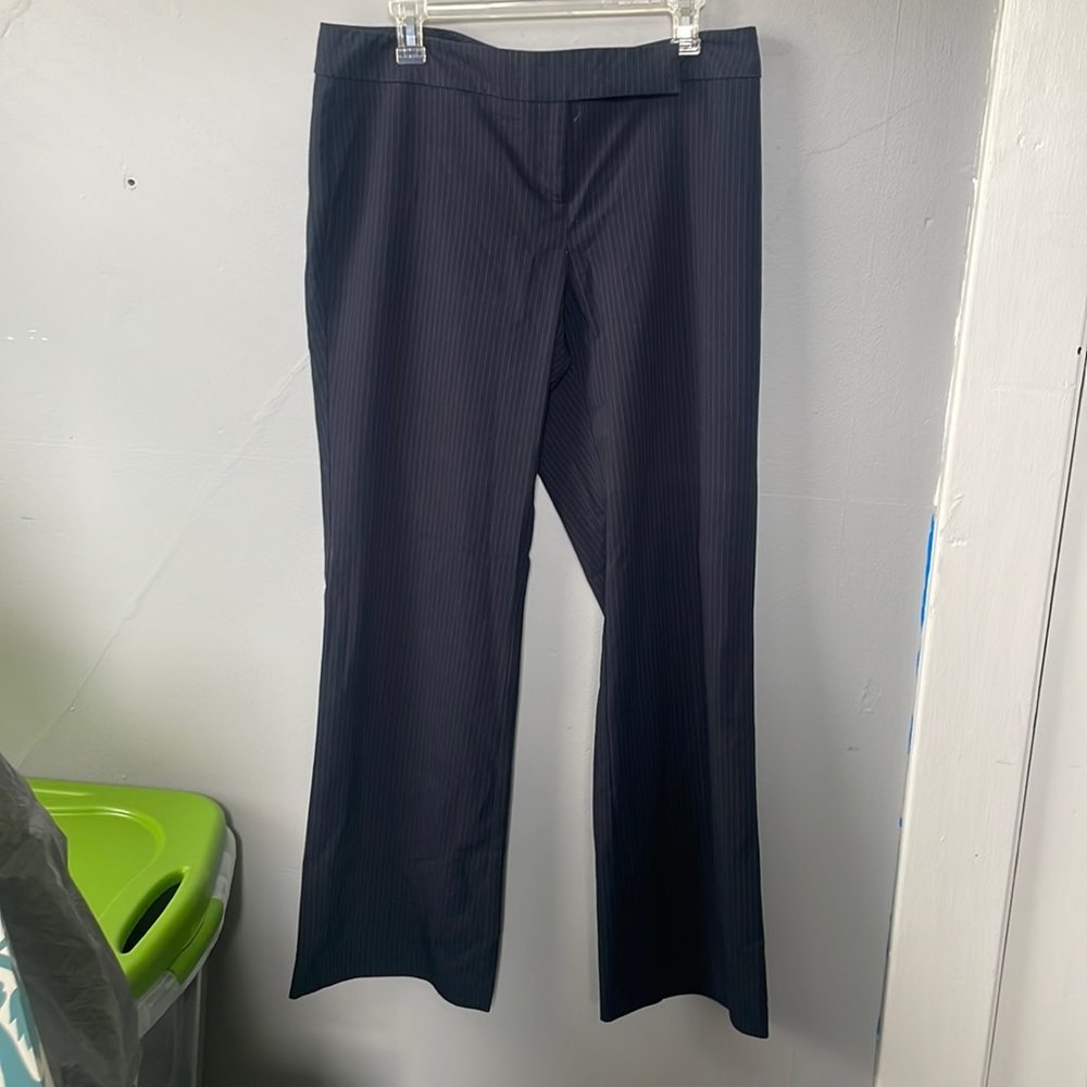 New York & Company Size 12 Average Navy Pinstripe Business Casual Pants career